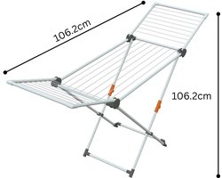DailySupplies® Droogmolen met Voet voor Camping & Thuis - Wasrek Staand - Droogrek Inklapbaar - Grijs