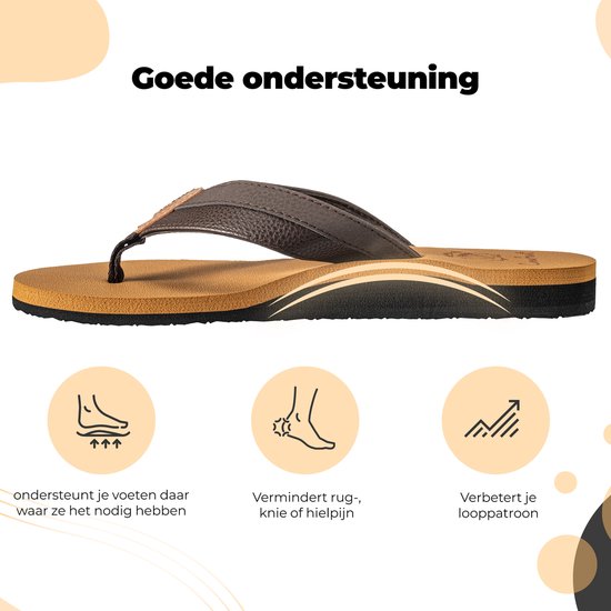 Slippers homme - Sandales pour femmes - Marron - Pointure 46 - Comfeet