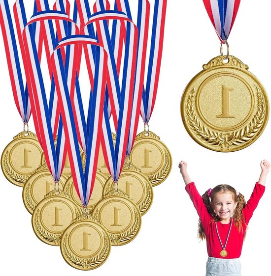 Gouden medailles, kinderen goud kunststof winnaar medailles 24 packs gouden awards voor kindersport dag party spel speelgoed prijzen Gouden medailles, kinderen goud kunststof winnaar medailles 24 packs gouden awards voor kindersport dag party spel speelgoed prijzen