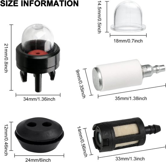 Fuel Filter Set - Brandstoffilter voor Brush Cutter - Brandstofslang - 2.5 mm Seal - 3 mm Binnen Diameter Brandstofslang - Grasmaaier - Brandstofslang Set voor Grastrimmer - Heggenschaar van Merkloos	 — afbeelding 5