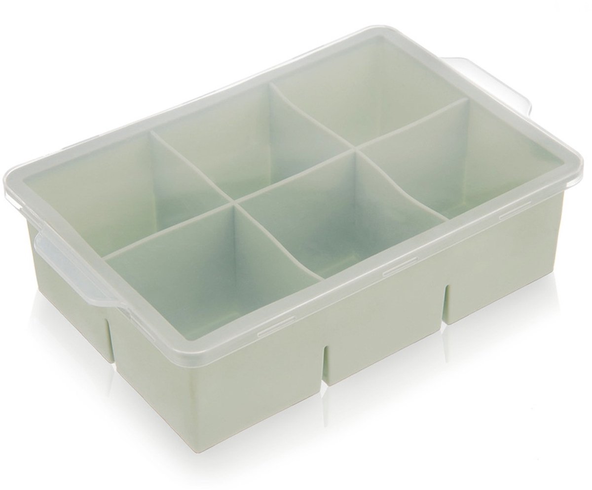 Ijsblokjesvorm met Siliconen Deksel Groen XXL 18,5x12x5 cm - Ijsblokjes
