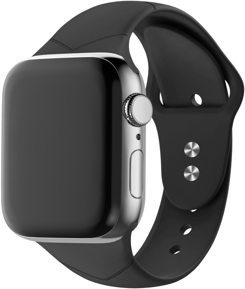 BALR Apple Watch Hexagon sport bandje (zwart) – Geschikt voor Apple Watch 42mm, 44mm, 45mm & 49mm (Ultra 2/3 / SE / Series 3 t/m 9) – Sportief en stijlvol horlogebandje met unieke hexagon textuur en hoogwaardige sluiting