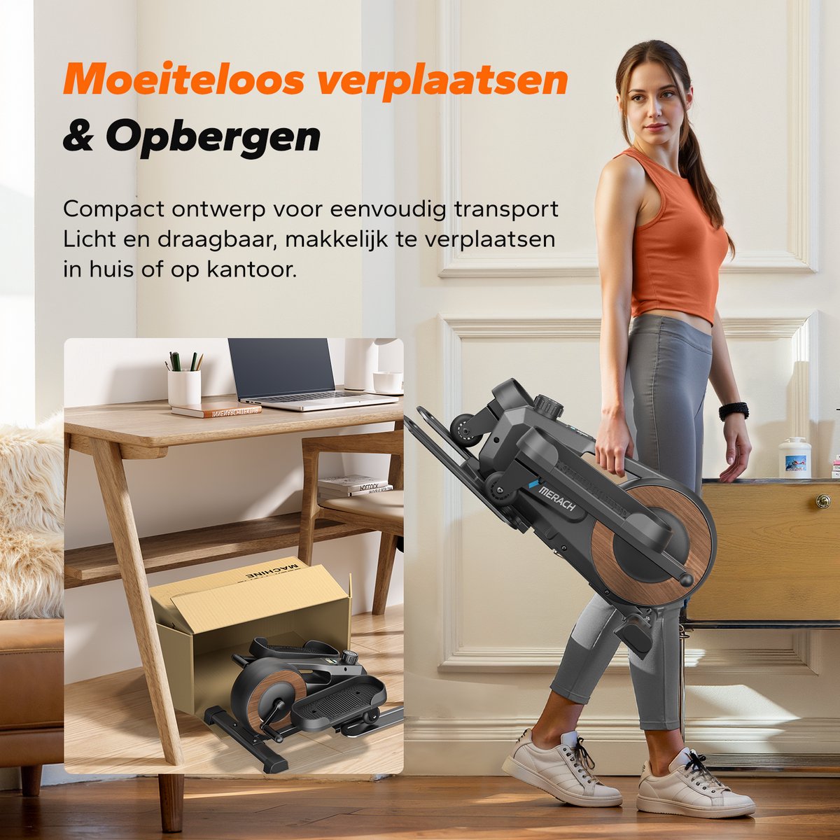 MERACH Crosstrainer 8 Weerstanden Zwart Fluisterstil - afbeelding 2