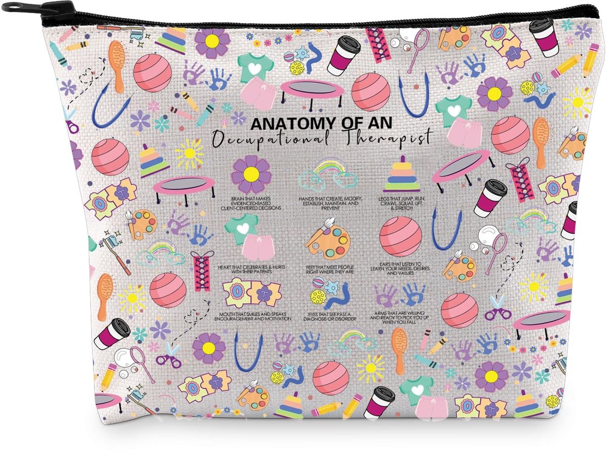 Ergotherapeut dank u geschenk anatomie van een ergotherapeut make-up tas OT cosmetische tas ergotherapie afstuderen geschenk, Een beroepszak