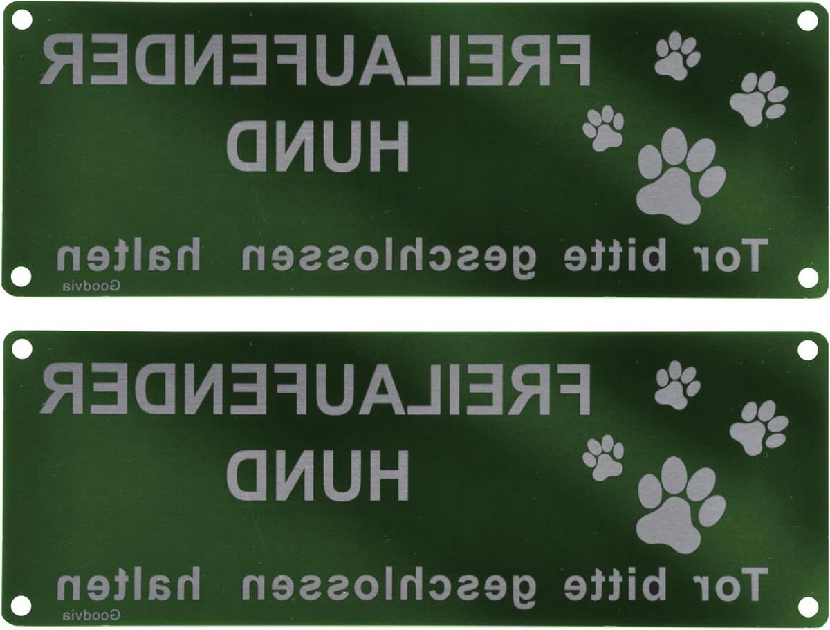 ByShane - Aluminium hondenbord reflecterend 20 × 30 cm - Waarschuwingsbord vrijloopende hond - UV-bestendig en waterdicht - Veiligheidswaarschuwing