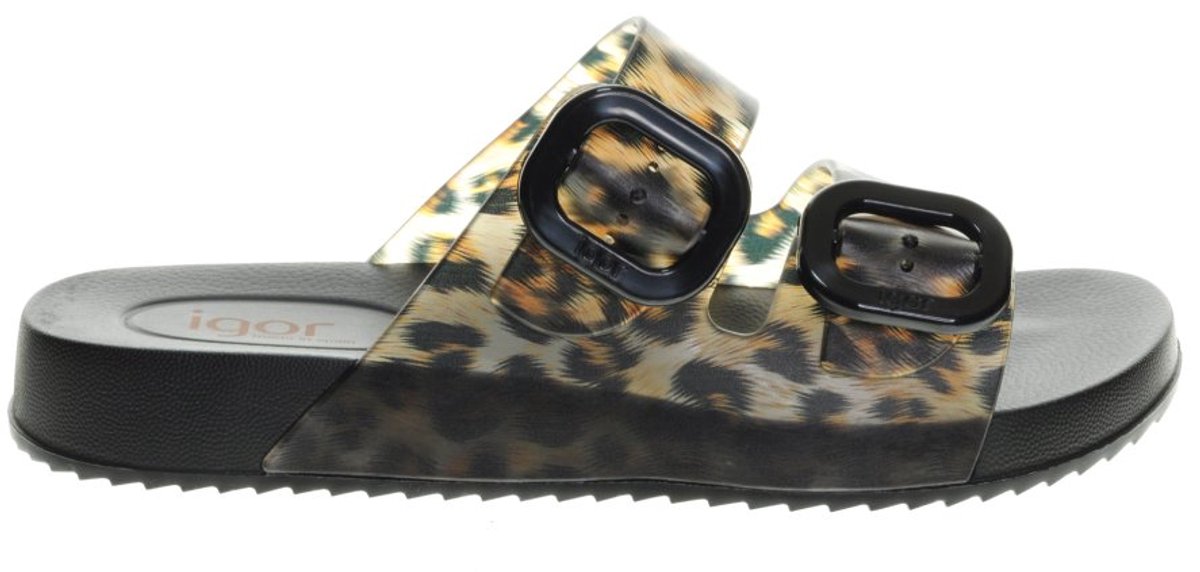Zwarte Leopard Slipper Igor maat 39