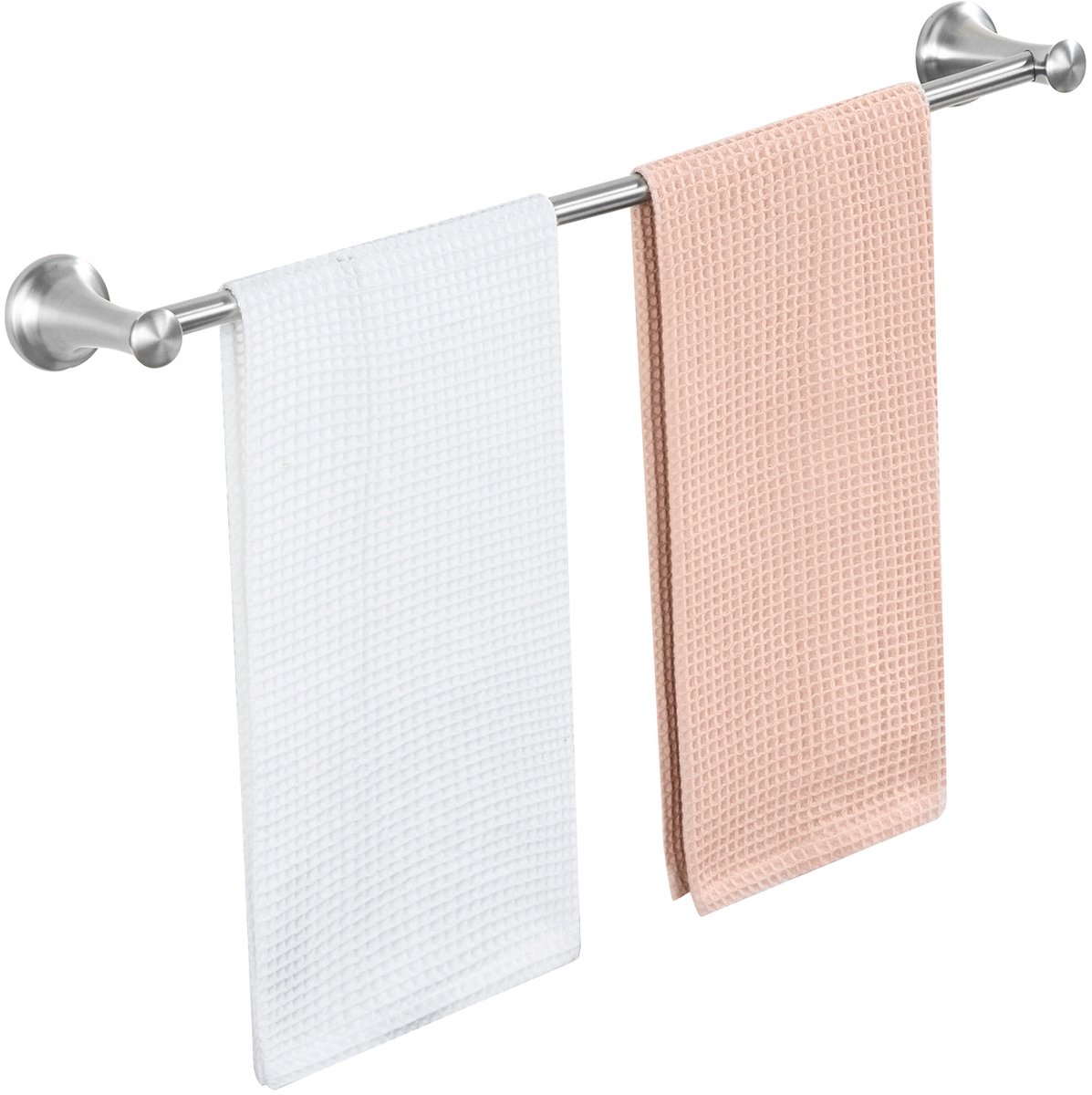 Auralum max Handdoekrek - Handdoekrek Badkamer - Handdoekrek Boren 62CM - 2 Handdoeken - Zilver