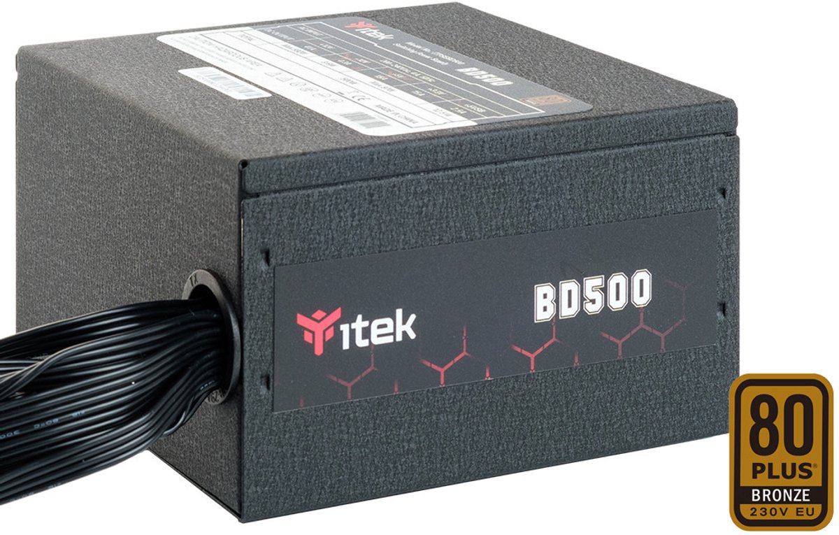 itek BD500 power supply unit 500 W 24-pin ATX ATX Zwart