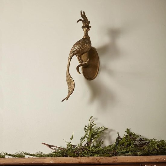 3D-muurdecoratie met dierenkoppen, hangende sculpturen als wanddecoratie, bronzen harsdecoraties voor thuis (vogelkop)