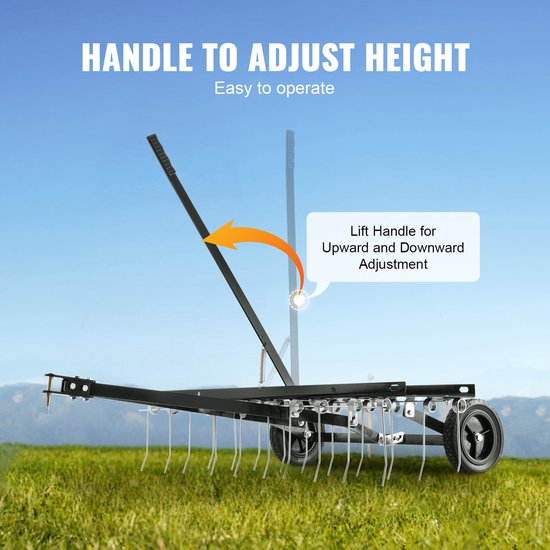 Verticuteerhark - Verticuteermachine - Strooiwagen - Trekker achter verticuteermachine - 40in - met 20 Veerstalen tanden - voor ATV of maaier trekker achter gazon van Agri-Fab — afbeelding 4