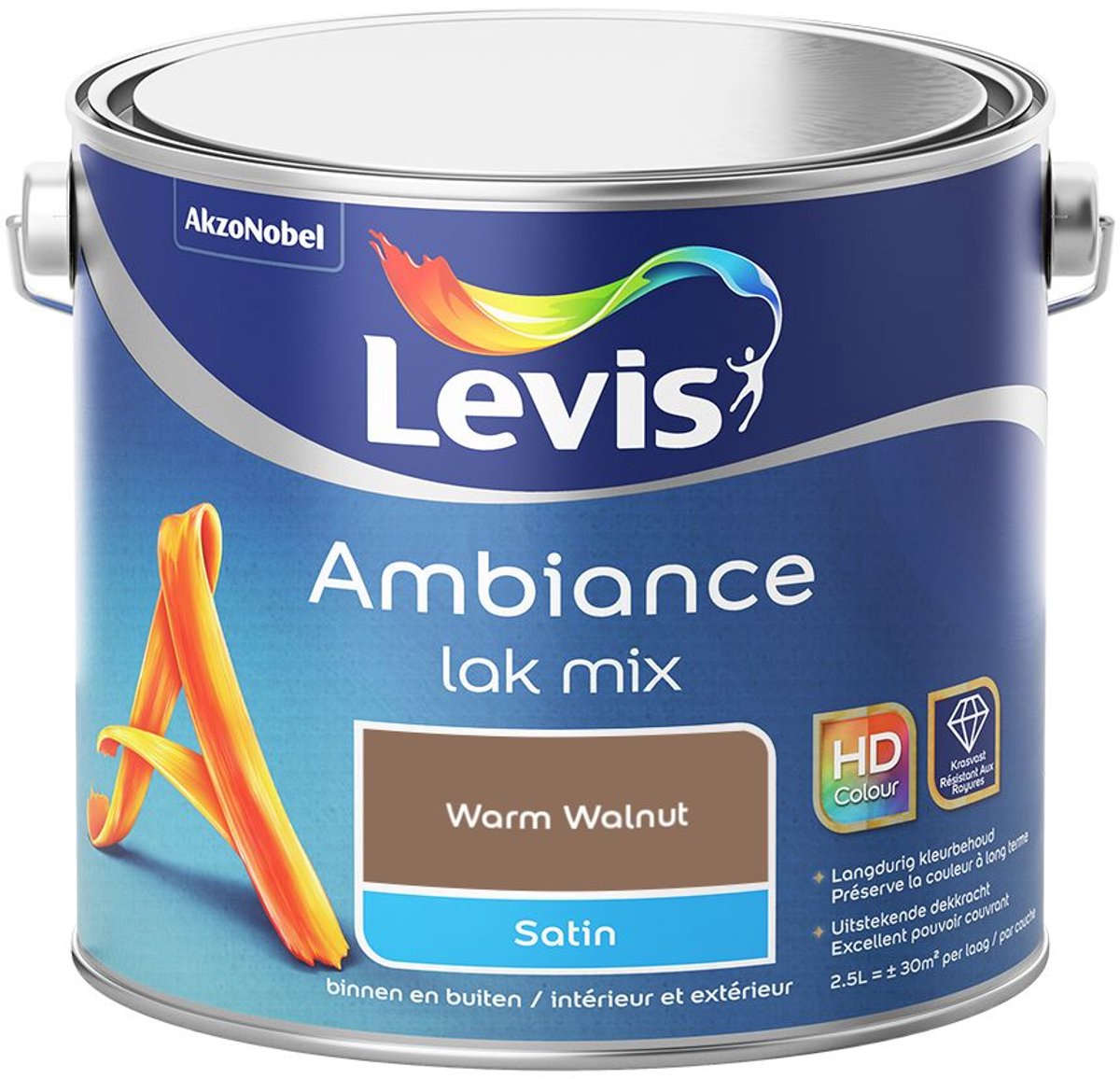 Levis - Ambiance Lak Satin Mix - Warm Walnut - Mengverf - 2,5 L