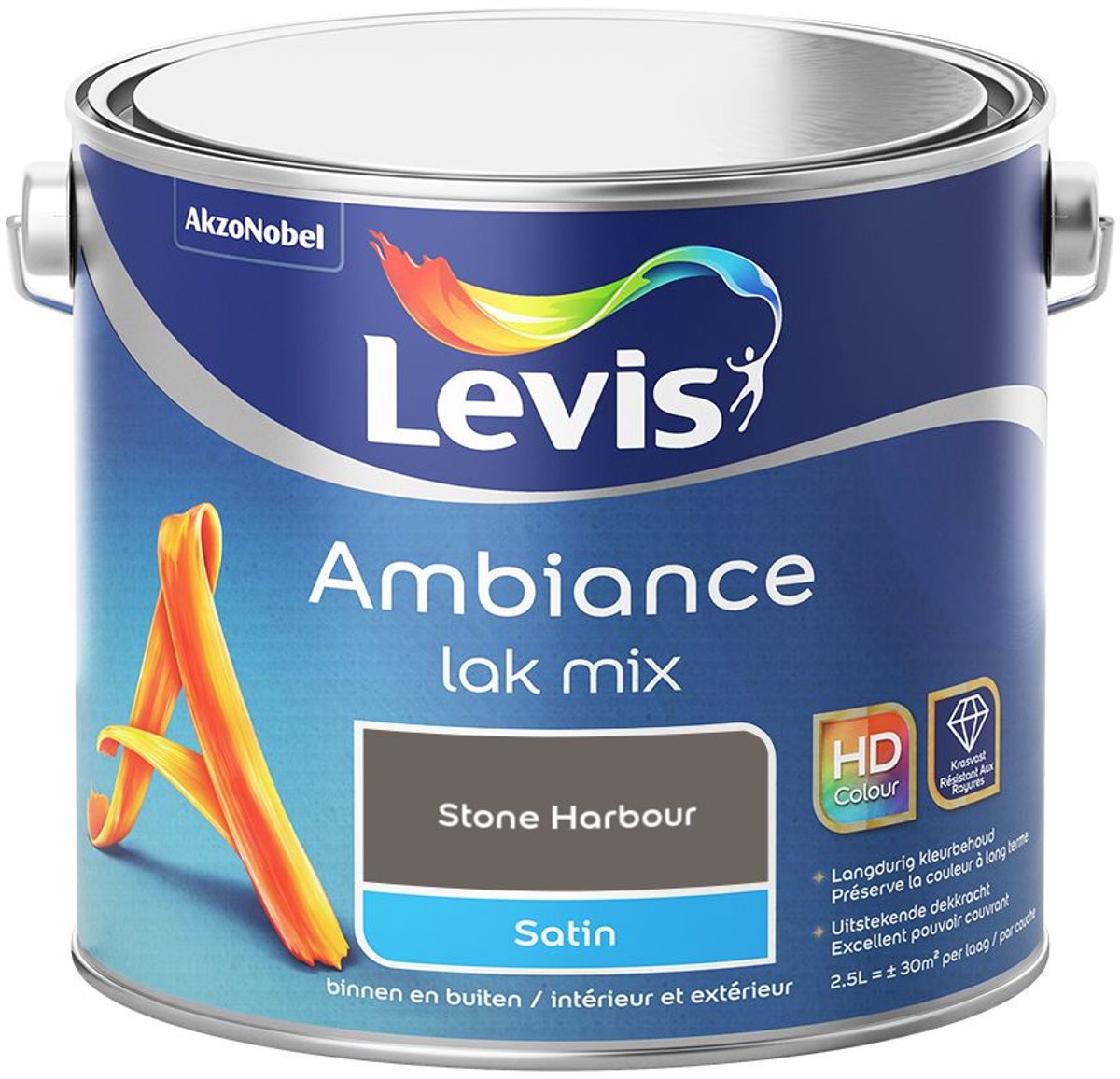 Levis - Ambiance Lak Satin Mix - Stone Harbour - Mengverf - 2,5 L