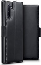 CaseBoutique Bookcase hoesje geschikt voor Samsung Galaxy Note 10 - Effen Zwart - Leer