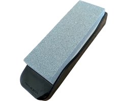 Wetsteen - Slijpsteen op Anti-slip Voet - Wetstone - 2 Grofheden – Dubbelzijdige Slijpsteen Set – Voor het slijpen van Messen en Bijtels - Messenslijper - Mes Messen Slijpen - Voet