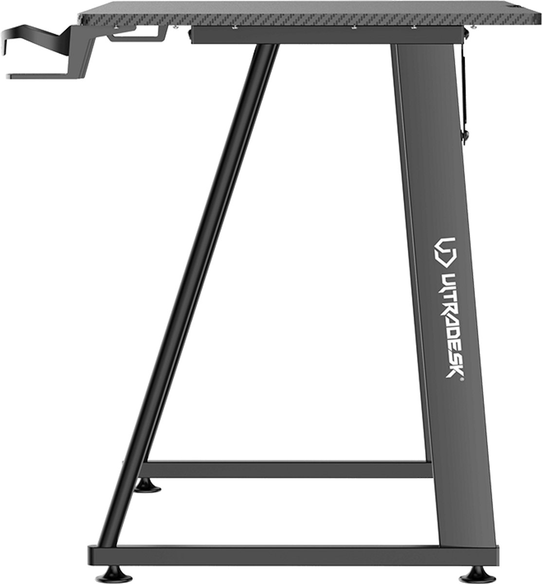 Ultradesk ENTER V2 – Compact Gamingbureau – Zwart – Met Koptelefoonhouder & Bekerhouder – Stabiel Frame – Voor Console & PC
