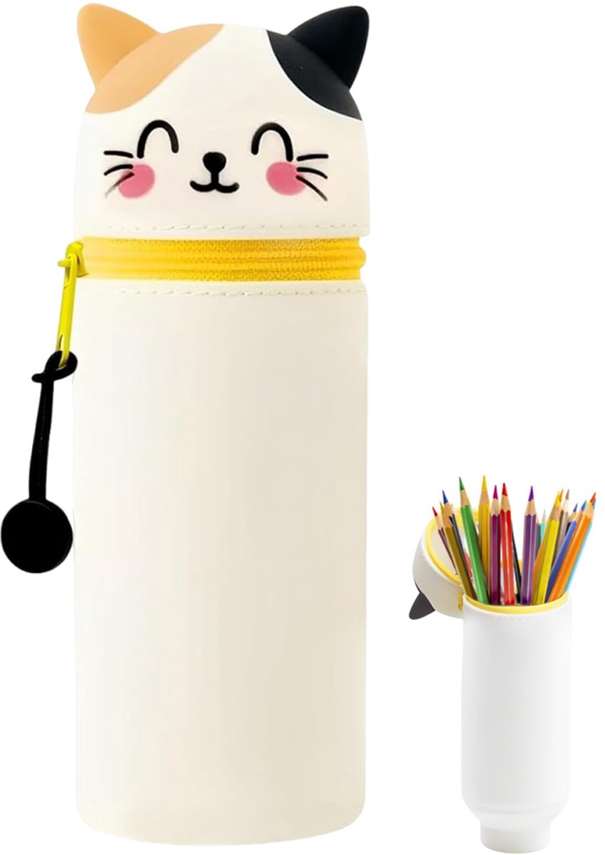 2-in-1 Etui - Zacht Siliconen Staand Model - Kawaii Dieren voor Pennen