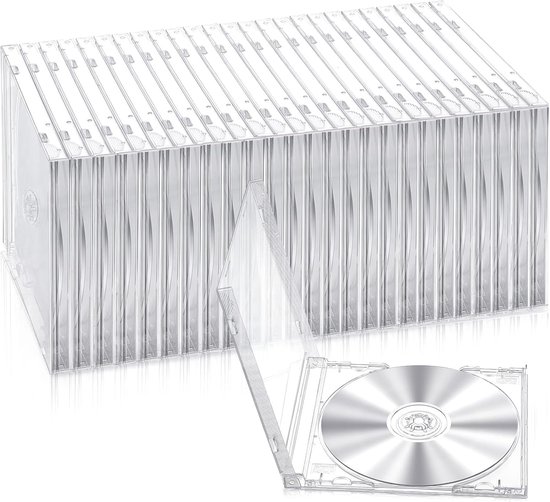 25 stuks CD Jewel Cases Standaard Enkele Transparante CD-hoes DVD-hoes Bescherming Vervanging (Transparant)