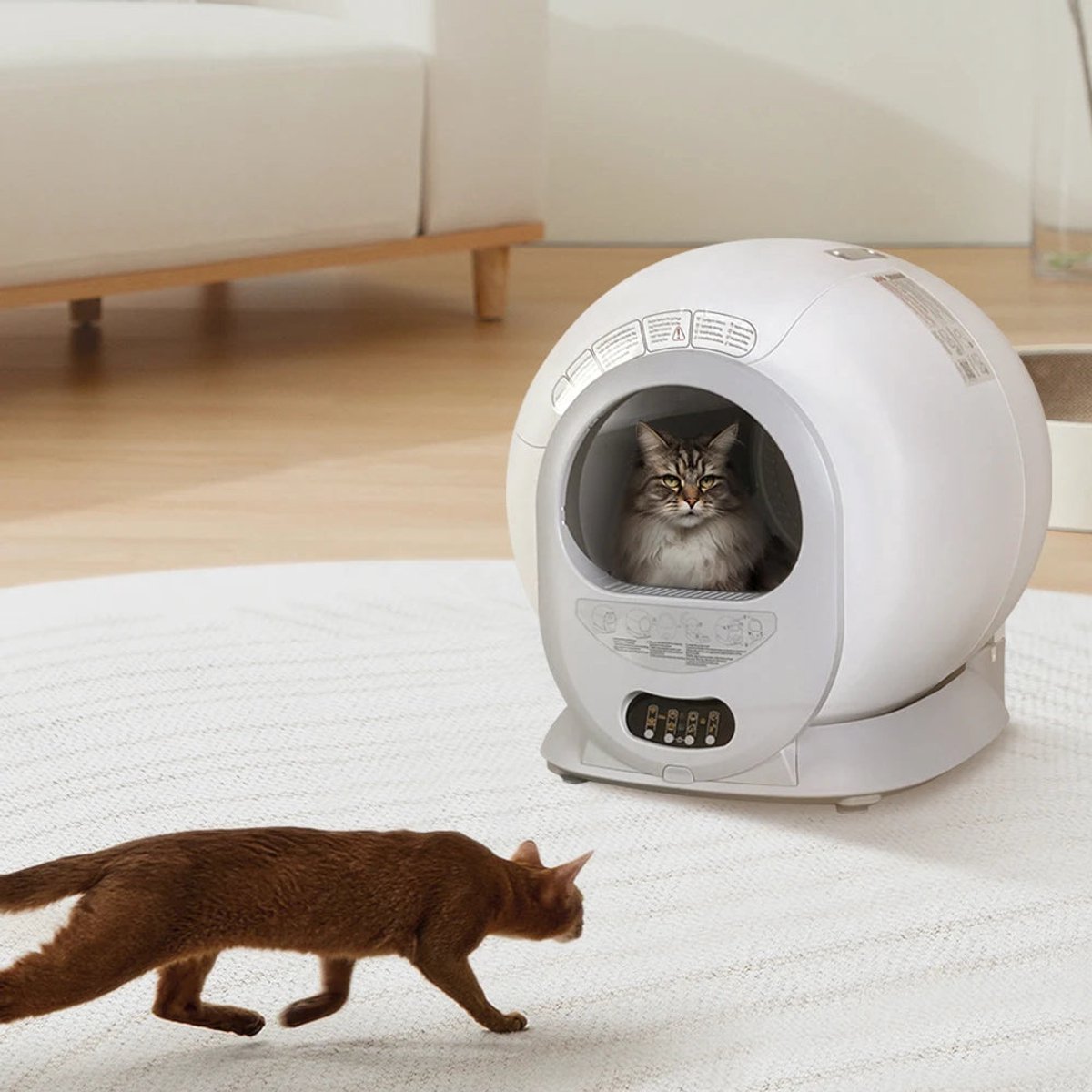 Kattenbak – Automatische Kattenbak – Zelfreinigende Kattenbak – Elektrische Kattenbak – Kattenbak Met App – Compact Design – Geschikt Voor Katten Tot 8 Kg