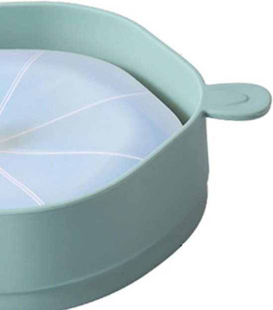 Foldable Popcorn Bowl with Handle, Heat Resistant, Portable Silicone Microwave Popcorn Maker (Cyan) van Amaroo — afbeelding 5