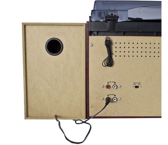 WNHB® Stereo Set Met Platenspeler - All-in-One Muzieksysteem Met Bluetooth USB en FM Radio van Merkloos — afbeelding 5
