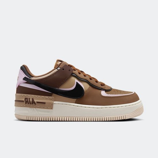 Nike Air Force 1 Shadow - Maat 39 - Brown Tan / Pink / Black - Sneakers Dames - Doos Zonder Deksel