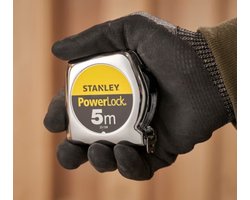 Stanley PowerLock Rolmaat 5m – Professionele Meetband – Duurzame Rolmaat Graveren met Naam, Logo of Tekst – Cadeau voor Klussers, Bouwvakkers & Doe-Het-Zelvers – Blanco of Gepersonaliseerd op Aanvraag