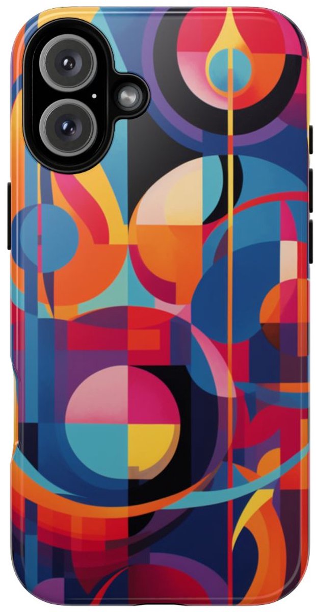 Vrolijke Geometrische Abstracte Kunst – Telefoonhoesje Geschikt voor iPhone 16 Plus