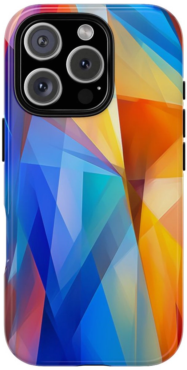Levendig Geometrisch Abstract Ontwerp – Telefoonhoesje Geschikt voor iPhone 16 Pro