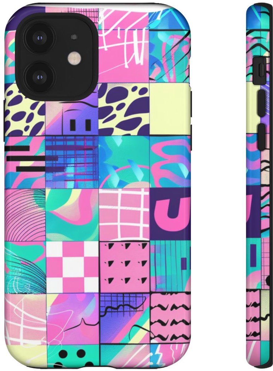 Kleurrijk Abstract Geometrisch Patroon – Telefoonhoesje Geschikt voor iPhone 12
