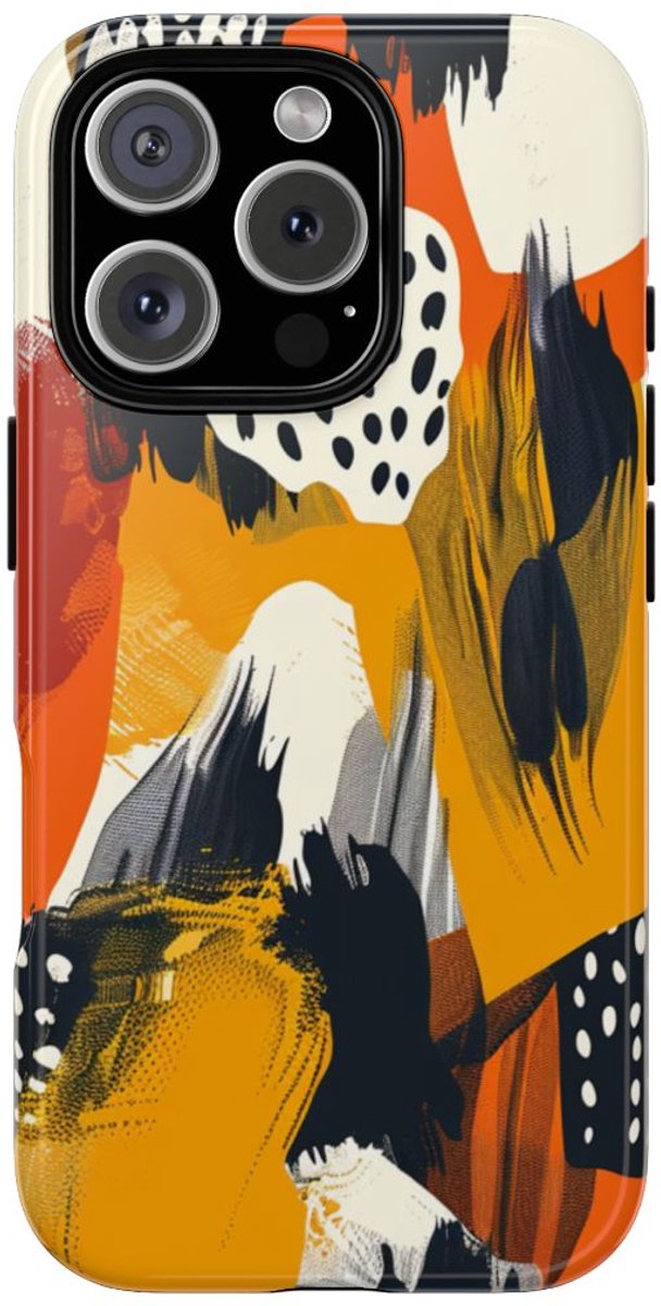Abstracte Kleurrijke Penseelstreken – Telefoonhoesje Geschikt voor iPhone 16 Pro