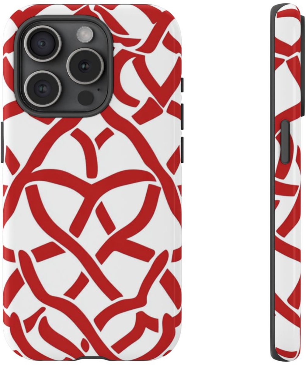 Rood Keltisch Knoopmotief – Telefoonhoesje Geschikt voor iPhone 15 Pro