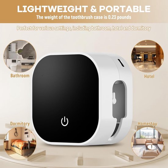 Tandenborstelhouder, aan de muur gemonteerde elektrische UV-tandenborstel, sanitizer Tandenborstelhouder, aan de muur gemonteerde elektrische UV-tandenborstel, sanitizer