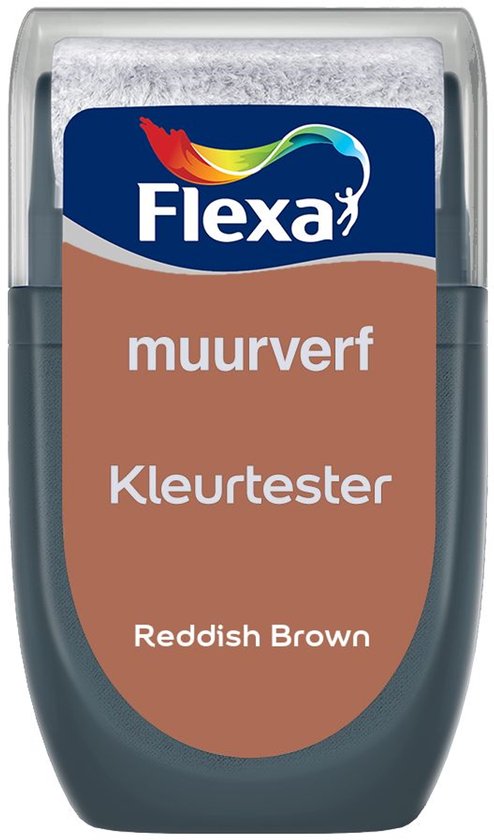 Flexa kleurtester muurverf Reddish Brown.