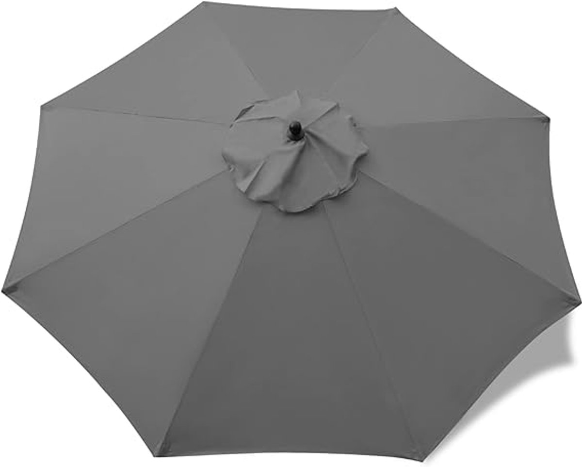 Vervangende parasolhoes - Vervangende parasolkap - voor 8 baleinen Vervangende parasolhoes - Vervangende parasolhoes voor buitentafels - bevat alleen de luifel, niet het frame(zwart, maat: 2,7 m )