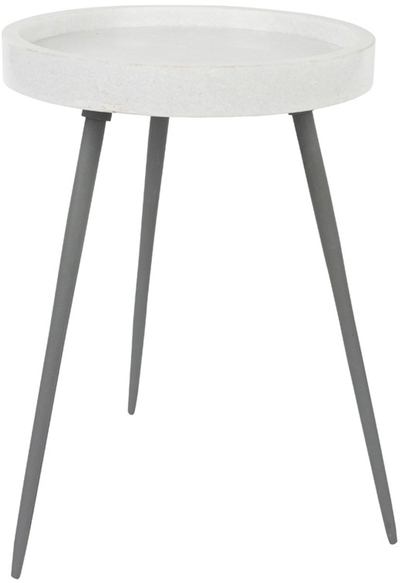 Giga Meubel Bijzettafel Karrara - Wit Marmer - 33x33x45cm