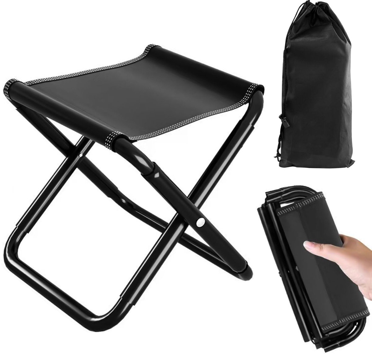 Ibenzoa® Opvouwbare en Draagbare Campingkruk met Krachtige Ondersteuning voor Outdoor Gebruiken