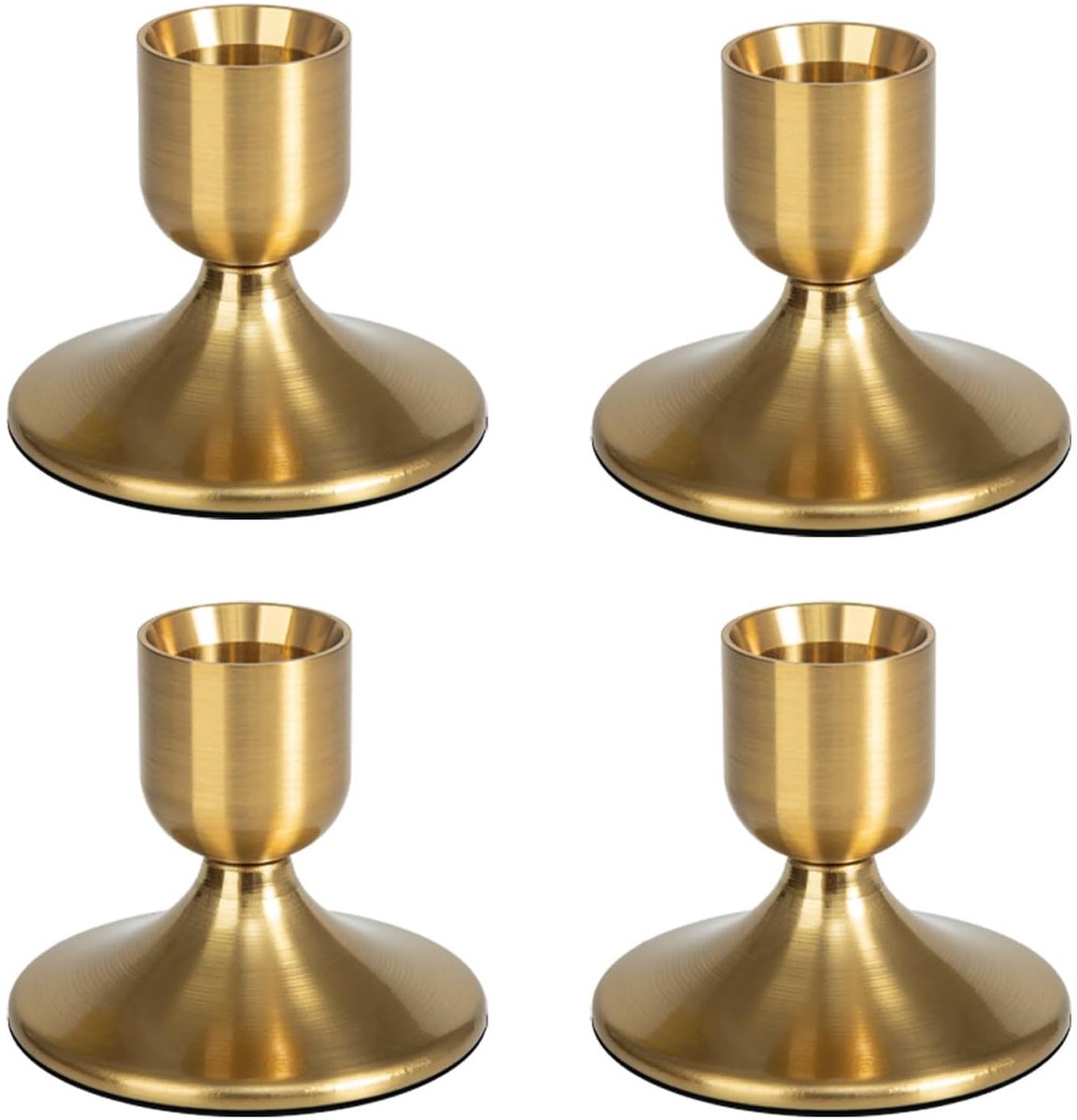 Ibenzoa Gouden Metalen Kandelaar Set van 4 voor Elegant Diner en Tafeldecoratie, Vintage Stijl