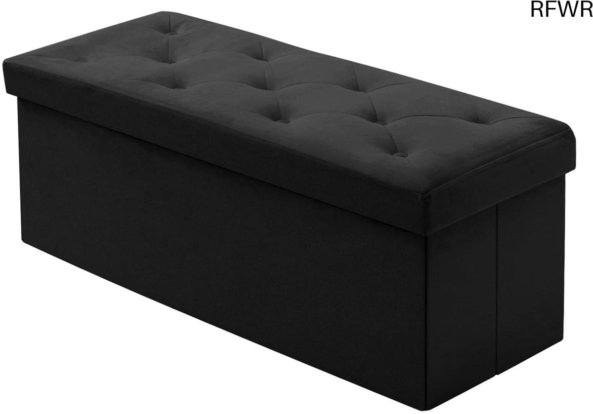 RFWR® Opvouwbare Ottomaanse Opbergbank met Fluwelen Afwerking - 110 x 40 x 40 cm - Eenvoudig te Monteren en Hoogwaardige Opslag