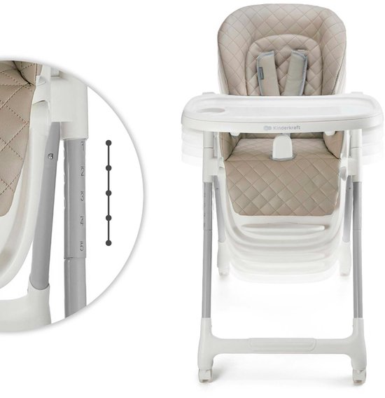 TULO 3-in-1 Meegroei Kinderstoel - Voor 6 Maanden tot 25 kg - Verstelbare Hoogte, Rugleuning en Voetsteun - Afneembare Tafel en 5-Puntsgordel - Beige van Merkloos — afbeelding 4