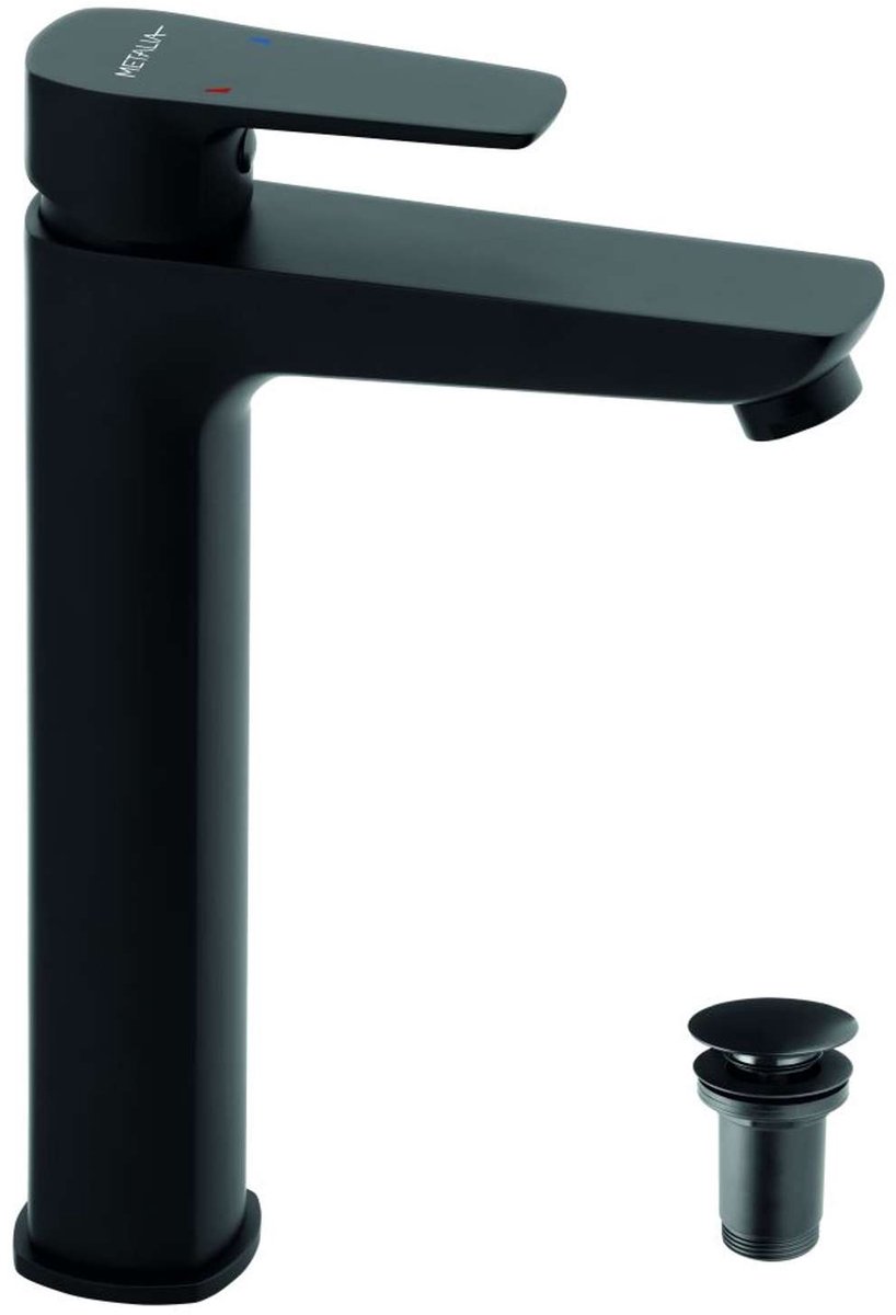 Novaservis Metalia 58 - Wastafelkraan met waste, zwart 58503,5