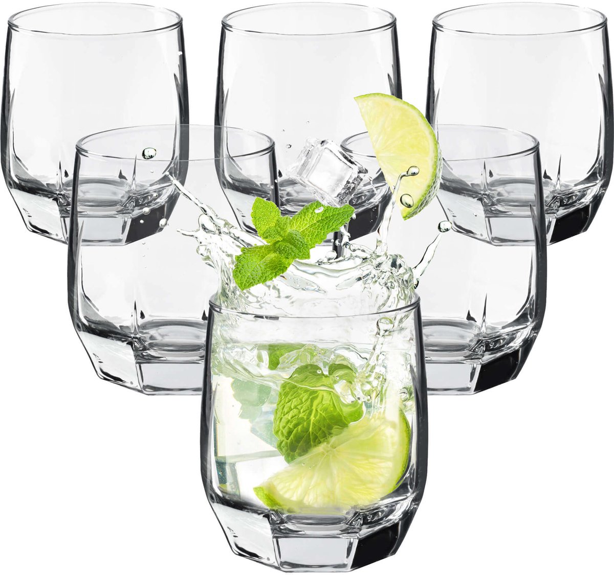 KADAX Drinkglazen, 215 ml waterglazen van hoogwaardig glas, doorzichtige universele glazen, drankglazen voor water, sap, dranken, koffie of whisky (Antje, 6 x 215 ml)