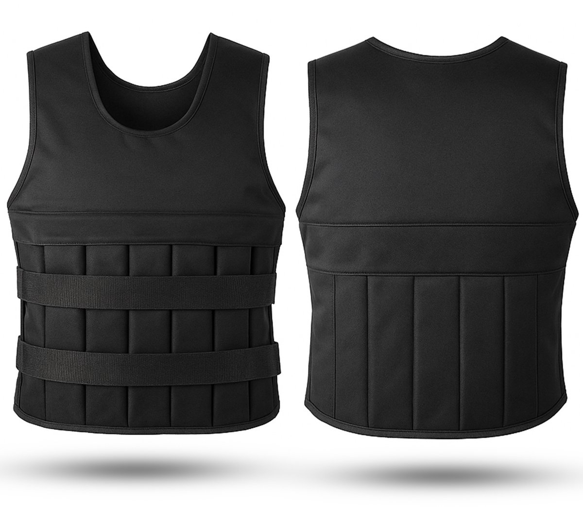 Fitby Gewichtsvest 20KG - Weighted Vest - Gewichtsvesten - Gewichten - Verstelbaar - Krachtraining & Crossfit - Cardio - Geschikt vanaf maat L- Zwart