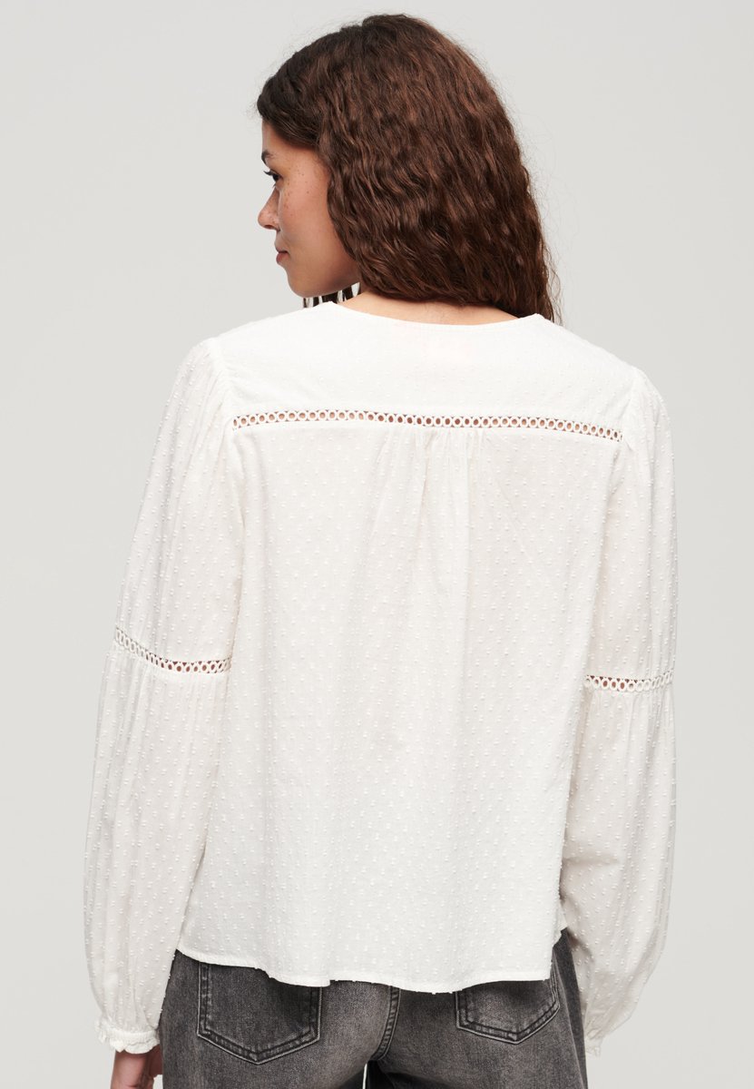 Superdry Ibiza Beach blouse met lange mouwen Dames Tops Creme