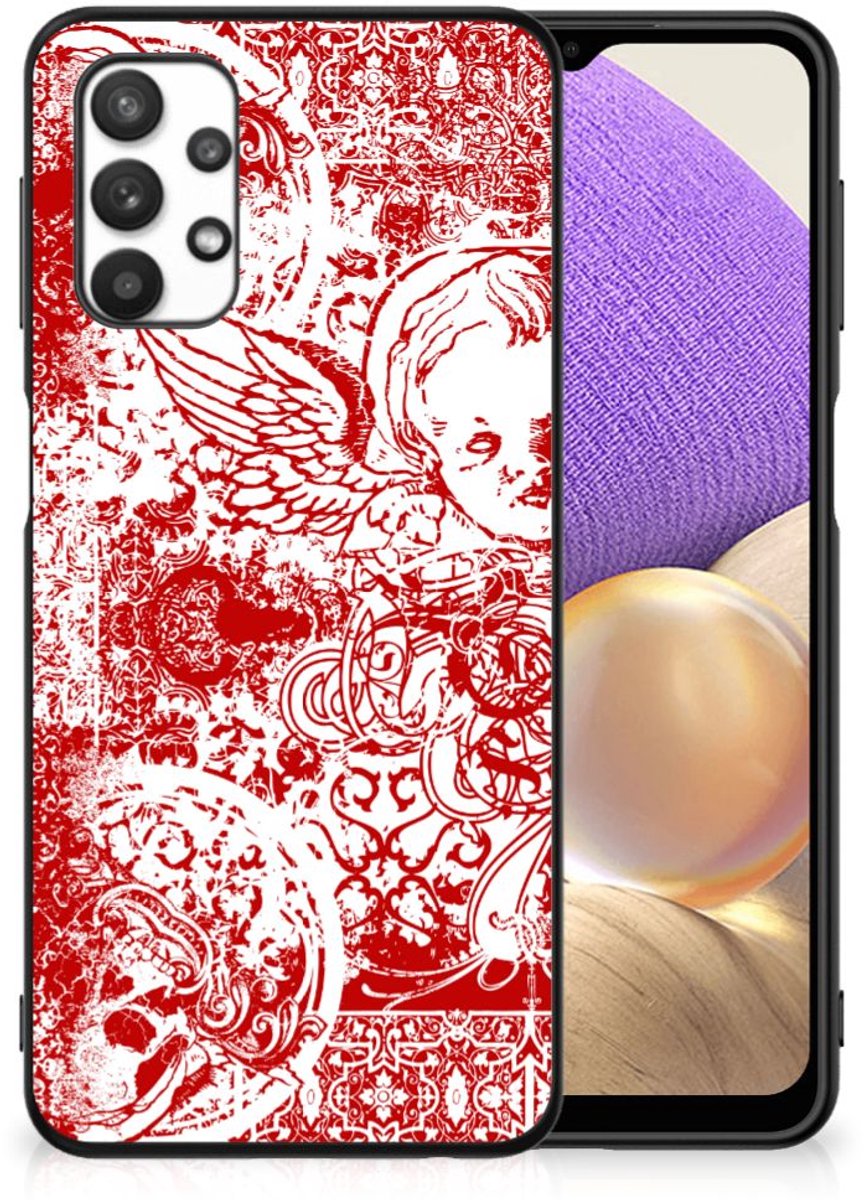 Telefoonhoesje Samsung Galaxy A32 5G Angel Skull Rood