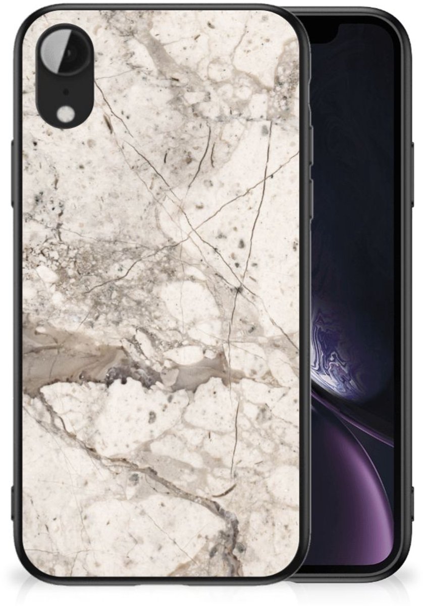 Apple iPhone XR Marmeren Print Telefoonhoesje Marmer Beige