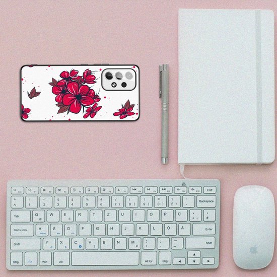 Coque de téléphone Samsung Galaxy A53 Photo Case avec bordure noire Blossom Red