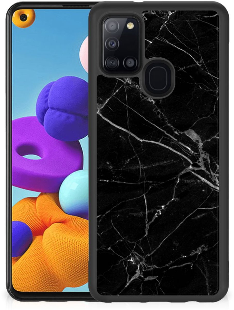 Samsung Galaxy A21s Gripcase Marmer Zwart - Origineel Cadeau Vader