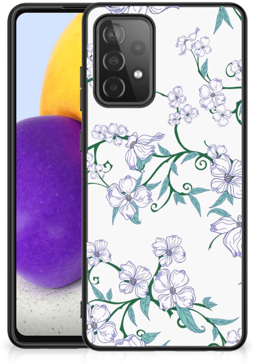Samsung Galaxy A72 (5G/4G) Uniek Bloemen Hoesje Blossom White