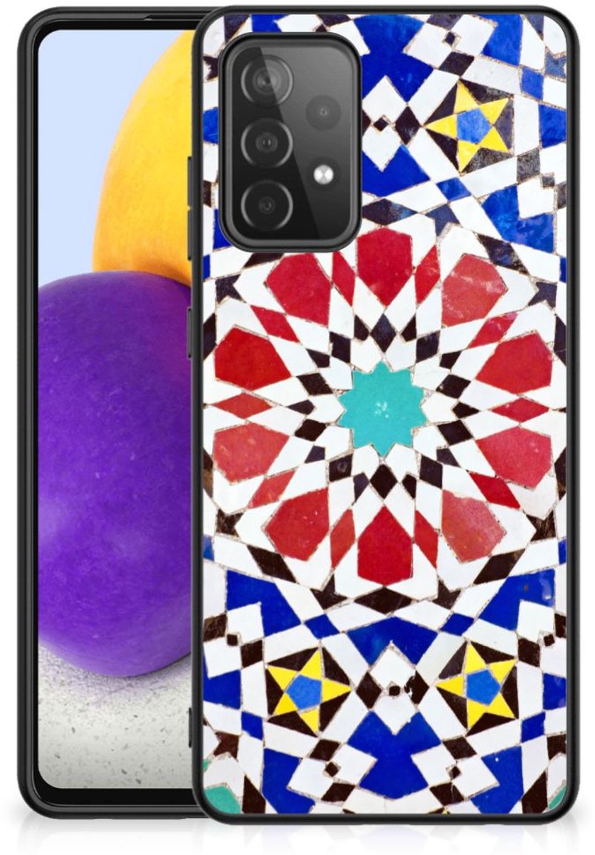 Back Cover voor Samsung Galaxy A72 (5G/4G) Marmeren Print Telefoonhoesje Mozaïek