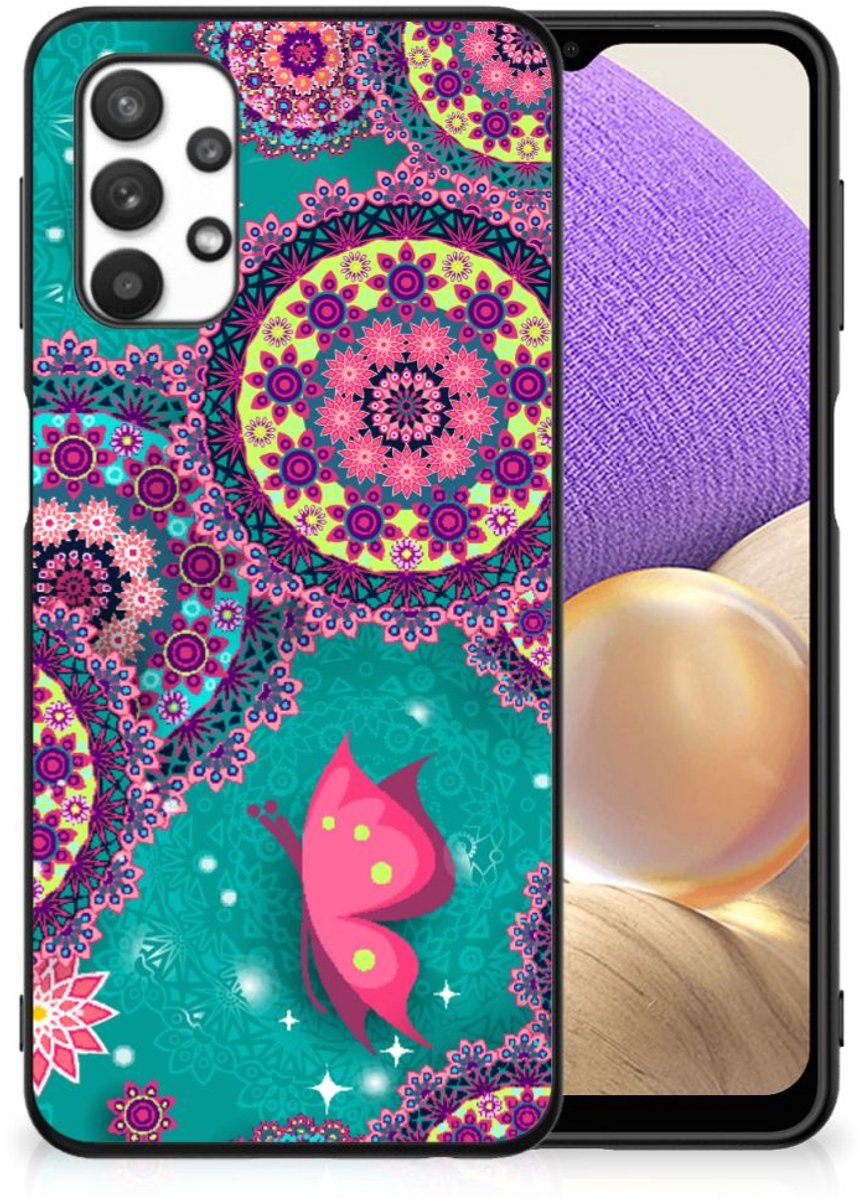 Back Cover voor Samsung Galaxy A32 5G Leuk Telefoonhoesje Cirkels en Vlinders